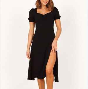 PETAL & PUP MIDI DRESS SIZE 10 BLACK